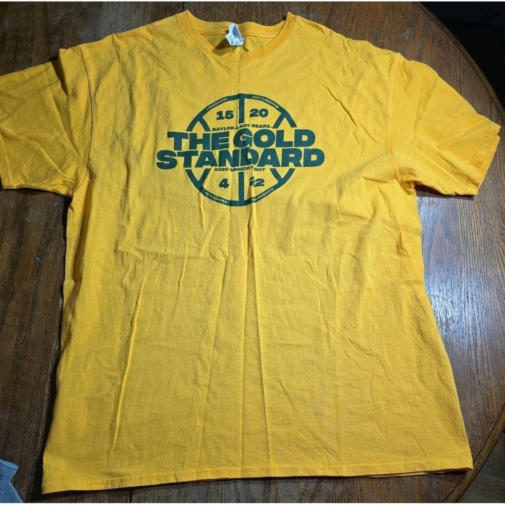 B.U. Baylor University T-Shirt Adult XLarge Yellow Gold Standard 2020